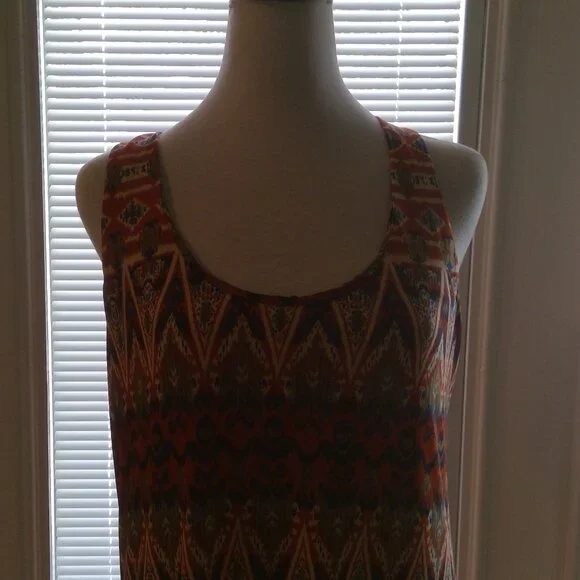 T-Bags Los Angeles Womens Long Beautiful Aztec Design Maxi Tank Dress - Picture 6 of 16